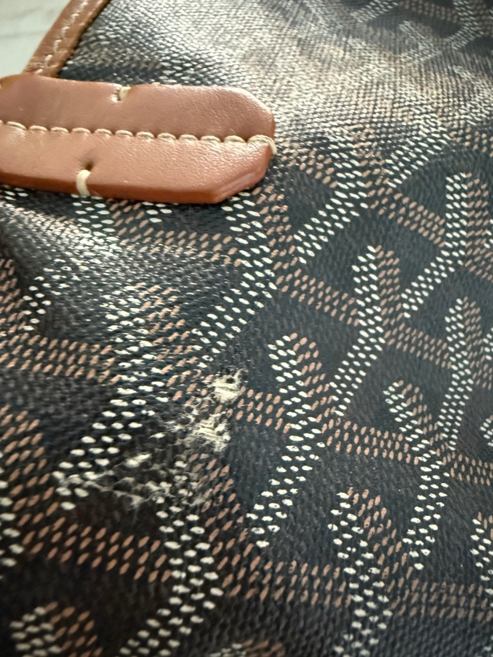 AUTHENTIC GOYARD ST. LOUIS TOTE, PM, BLACK AND TAN - Picture 15 of 16